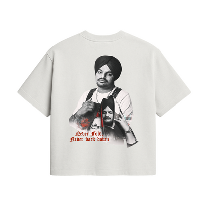 NEVER FOLD, NEVER BACK DOWN – SIDHU MOOSEWALA TRIBUTE TEE