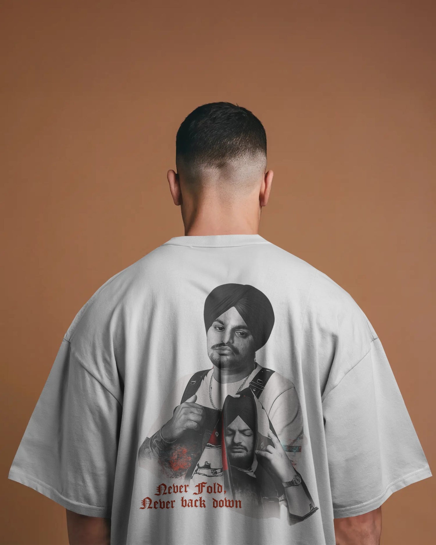 NEVER FOLD, NEVER BACK DOWN – SIDHU MOOSEWALA TRIBUTE TEE